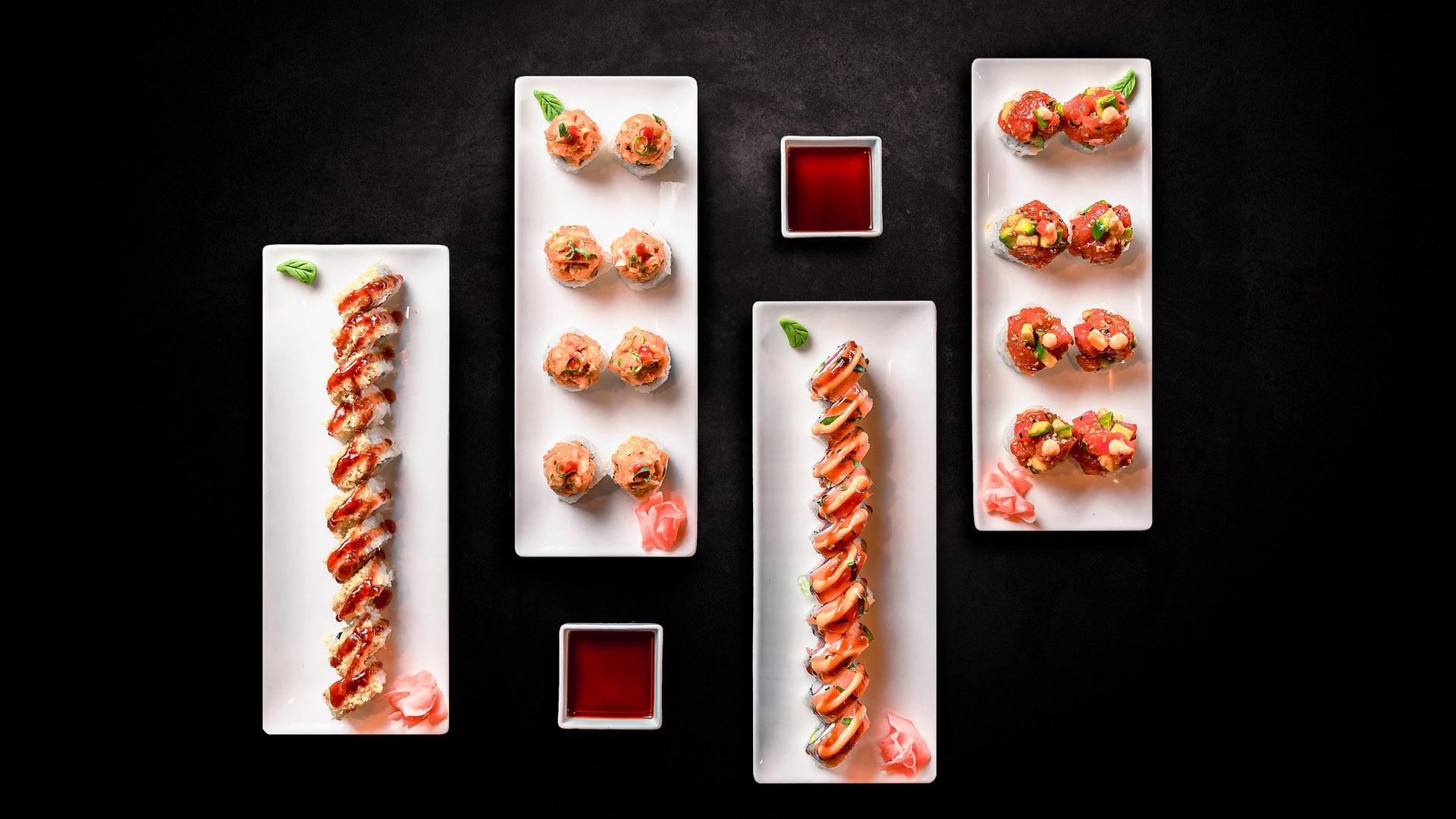 fotografía profesional de un plato de sushi